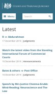 How judiciary.uk looks like on a mobile device such as an iPhone.