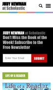 How judynewmanatscholastic.com looks like on a mobile device such as an iPhone.
