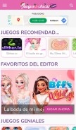 How juegosdechicas.com looks like on a mobile device such as an iPhone.