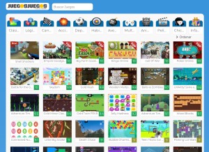 How juegosjuegos.com looks like on a tablet such as an iPad.