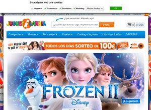How juguetilandia.com looks like on a tablet such as an iPad.