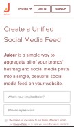 How juicer.io looks like on a mobile device such as an iPhone.