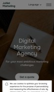How juilletmarketing.com looks like on a mobile device such as an iPhone.