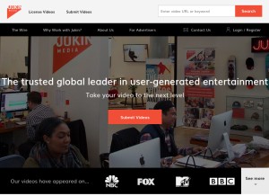 How jukinmedia.com looks like on a tablet such as an iPad.