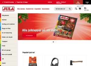 How jula.se looks like on a tablet such as an iPad.