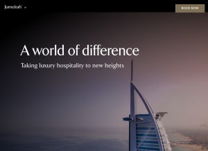 How jumeirah.com looks like on a tablet such as an iPad.