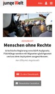 How jungewelt.de looks like on a mobile device such as an iPhone.