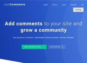 How just-comments.com looks like on a tablet such as an iPad.