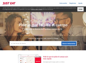 How just-eat.es looks like on a tablet such as an iPad.
