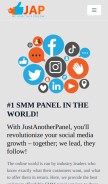 How justanotherpanel.com looks like on a mobile device such as an iPhone.