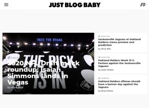How justblogbaby.com looks like on a tablet such as an iPad.