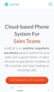 How justcall.io looks like on a mobile device such as an iPhone.