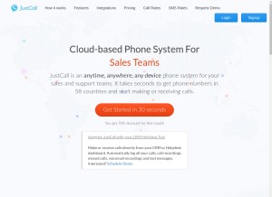 How justcall.io looks like on a tablet such as an iPad.