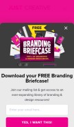 How justcreative.com looks like on a mobile device such as an iPhone.