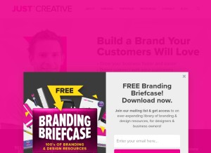 How justcreative.com looks like on a tablet such as an iPad.