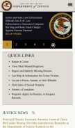 How justice.gov looks like on a mobile device such as an iPhone.