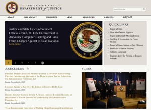 How justice.gov looks like on a tablet such as an iPad.