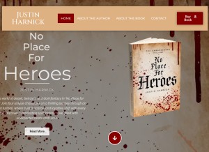 How justinharnick.com looks like on a tablet such as an iPad.