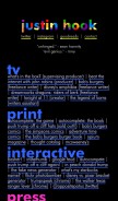 How justinhook.com looks like on a mobile device such as an iPhone.