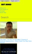 How justjared.com looks like on a mobile device such as an iPhone.