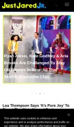 How justjaredjr.com looks like on a mobile device such as an iPhone.