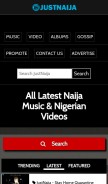 How justnaija.com looks like on a mobile device such as an iPhone.