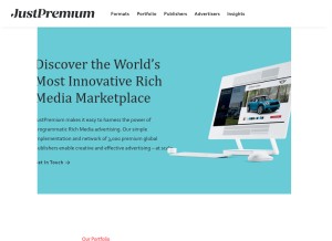 How justpremium.com looks like on a tablet such as an iPad.