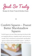 How justsotasty.com looks like on a mobile device such as an iPhone.