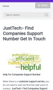 How justtech.help looks like on a mobile device such as an iPhone.