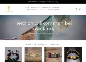 How juwelanda.de looks like on a tablet such as an iPad.