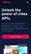 How jwplatform.com looks like on a mobile device such as an iPhone.