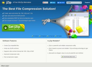 How jzip.com looks like on a tablet such as an iPad.