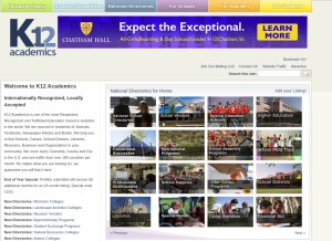 How k12academics.com looks like on a tablet such as an iPad.