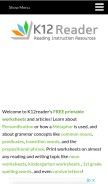 How k12reader.com looks like on a mobile device such as an iPhone.