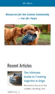 How k9web.com looks like on a mobile device such as an iPhone.
