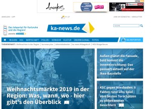 How ka-news.de looks like on a tablet such as an iPad.