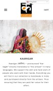 How kaarigarhandicrafts.com looks like on a mobile device such as an iPhone.