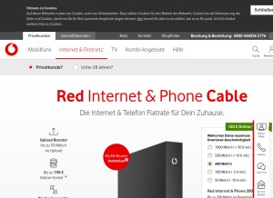 How kabel-deutschland.de looks like on a tablet such as an iPad.