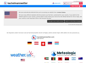 How kachelmannwetter.com looks like on a tablet such as an iPad.