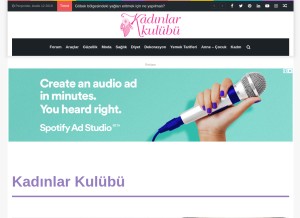 How kadinlarkulubu.com looks like on a tablet such as an iPad.