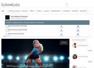 How kadinvekadin.net looks like on a tablet such as an iPad.