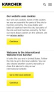 How kaercher.com looks like on a mobile device such as an iPhone.