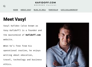 How kafidoff.com looks like on a tablet such as an iPad.