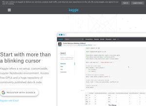 How kaggle.io looks like on a tablet such as an iPad.