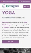How kaivalyam.org looks like on a mobile device such as an iPhone.