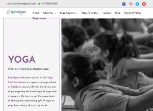 How kaivalyam.org looks like on a tablet such as an iPad.