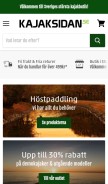 How kajaksidan.se looks like on a mobile device such as an iPhone.