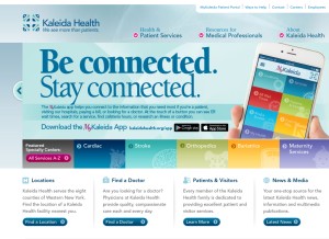 How kaleidahealth.org looks like on a tablet such as an iPad.