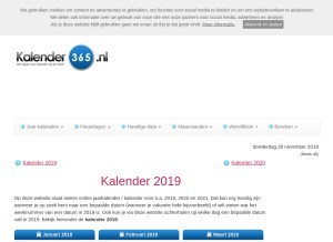 How kalender-365.nl looks like on a tablet such as an iPad.