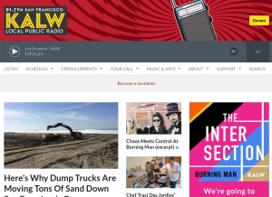 How kalw.org looks like on a tablet such as an iPad.